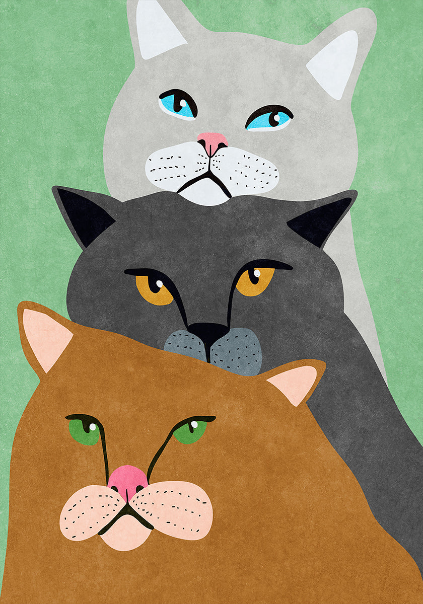 Cat Trio Plakat - Posterbox