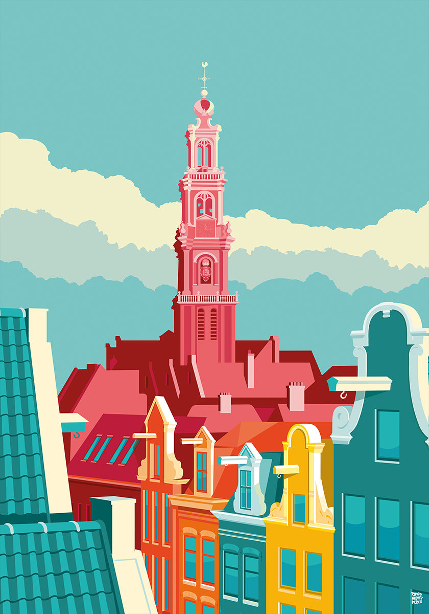 Amsterdam Westerkerk Jordaan Plakat - Posterbox