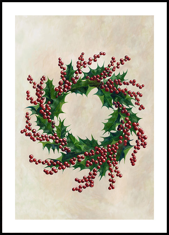 Holly wreath Plakat - Posterbox