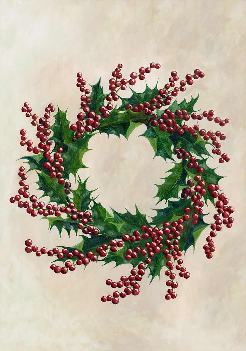 Holly wreath Plakat - Posterbox
