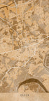 Sepia vintage map of Frankfurt downtown Germany Plakat - Posterbox