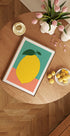 Lemon With Two Leaves Plakat - Posterbox