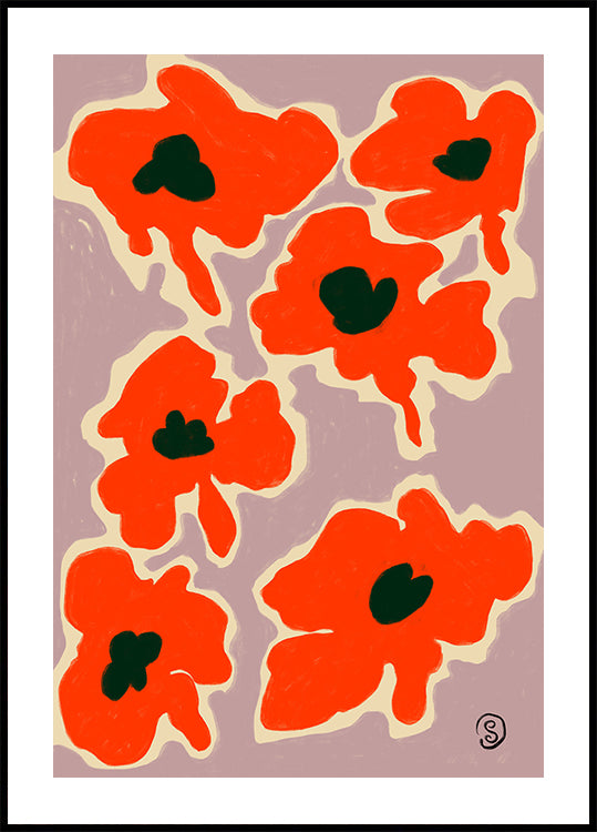 Vibrant Poppy Flowers - Posterbox