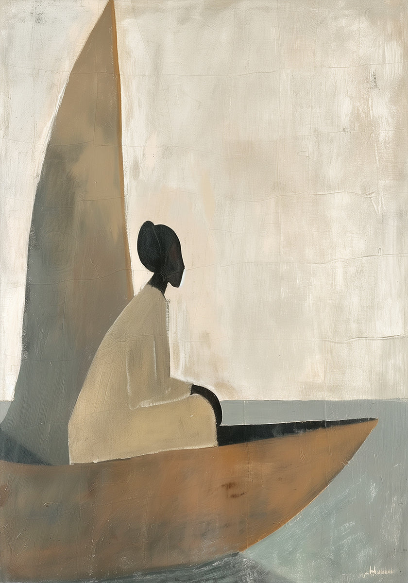 Woman On Boat Plakat - Posterbox