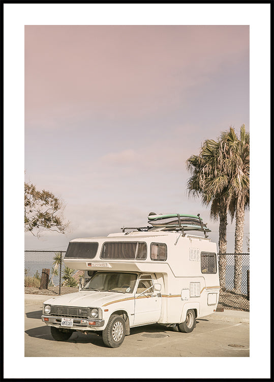 Vintage Camper Parked - Posterbox