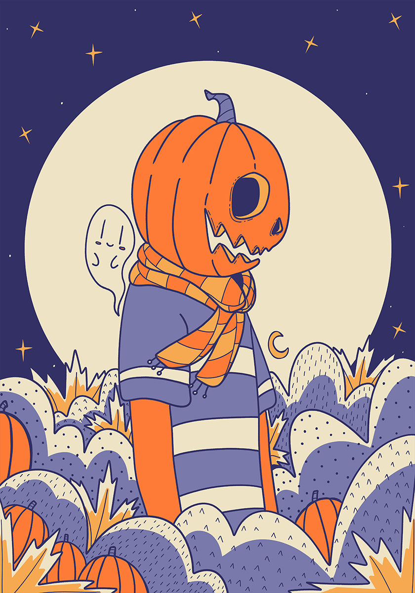 Pumpkin and ghost Plakat - Posterbox