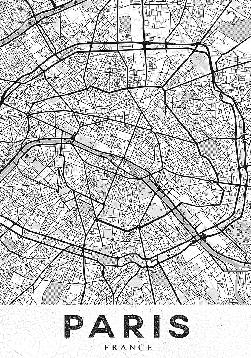 Paris White Plakat - Posterbox