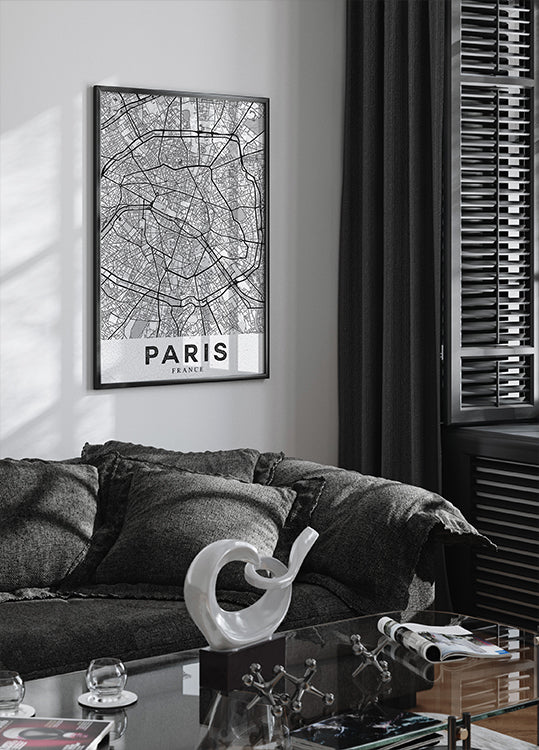 Paris White Plakat - Posterbox