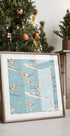Winter Sports   Retro Vintage Ski Blue Plakat - Posterbox