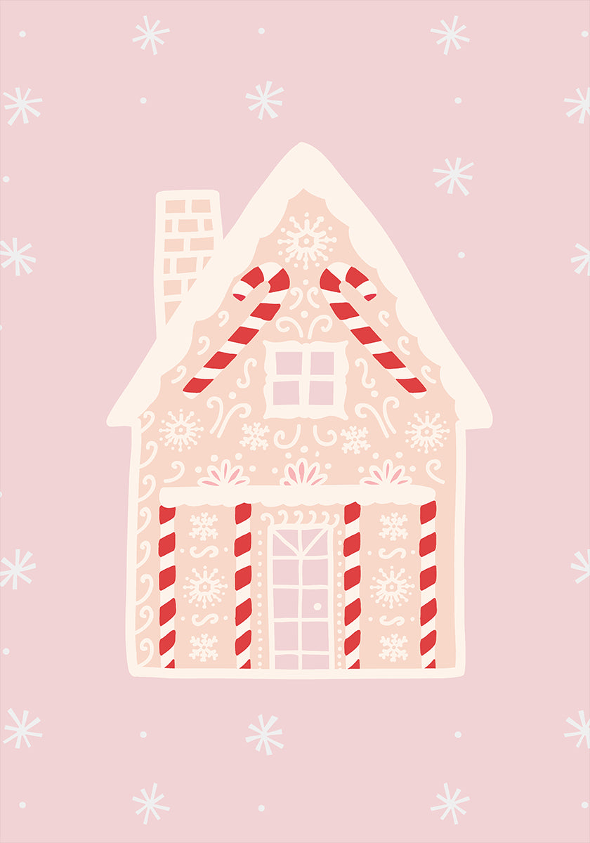 Pink Gingerbread House Plakat - Posterbox