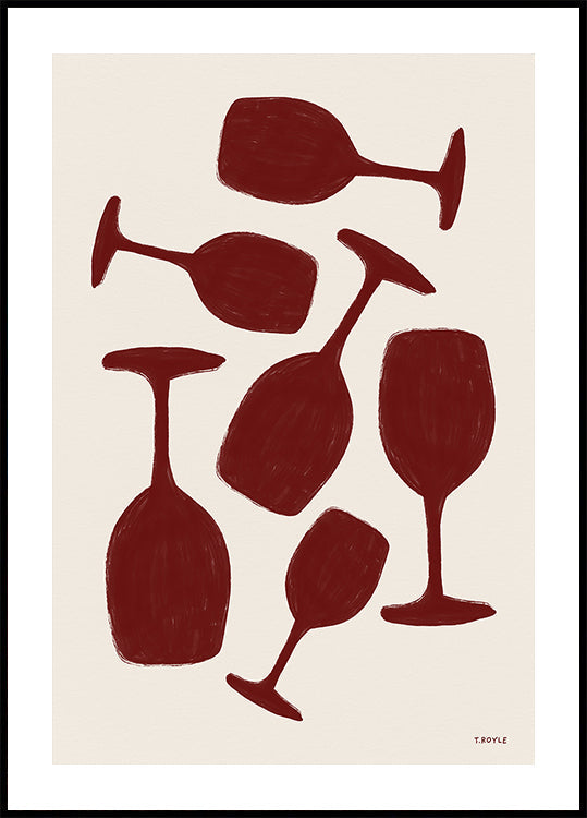 Abstract  Wine Glasses Plakat - Posterbox