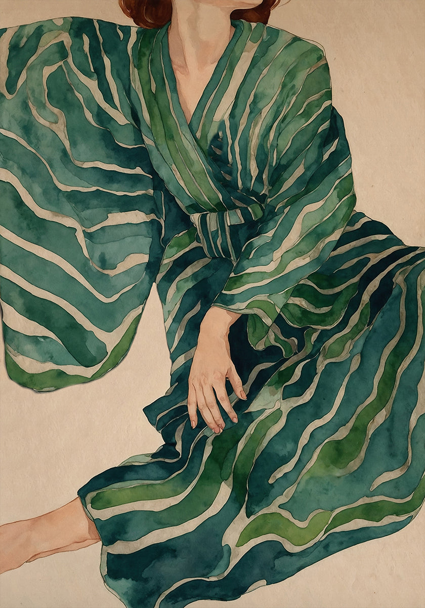 Green Kimono Flow - Posterbox