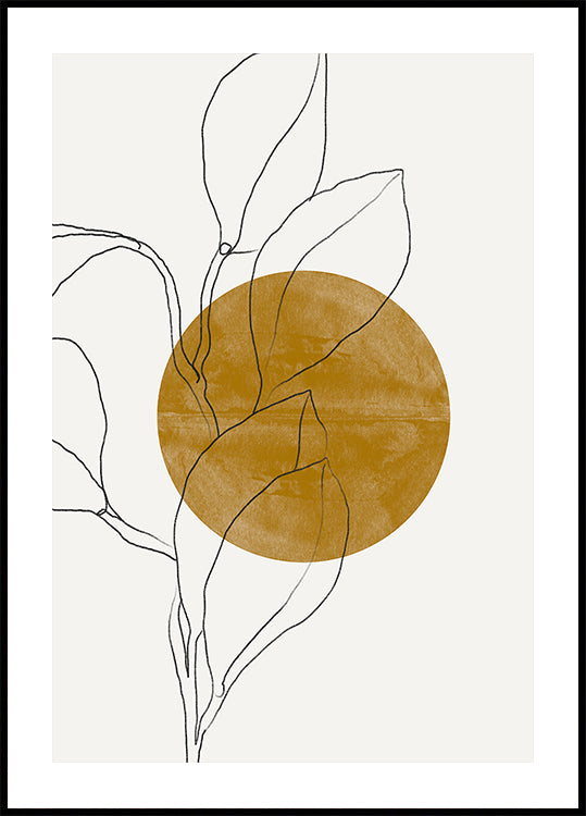 Line Leaf Harmony Plakat - Posterbox