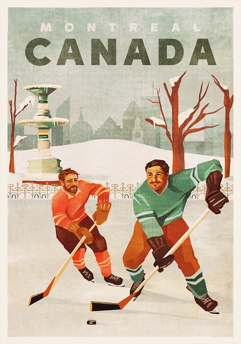 Montreal Canada Pond Hockey Guys Plakat - Posterbox