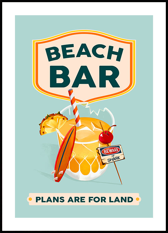 Beach Bar Summer Tropical Cocktail Bar Art (NEW) - Posterbox