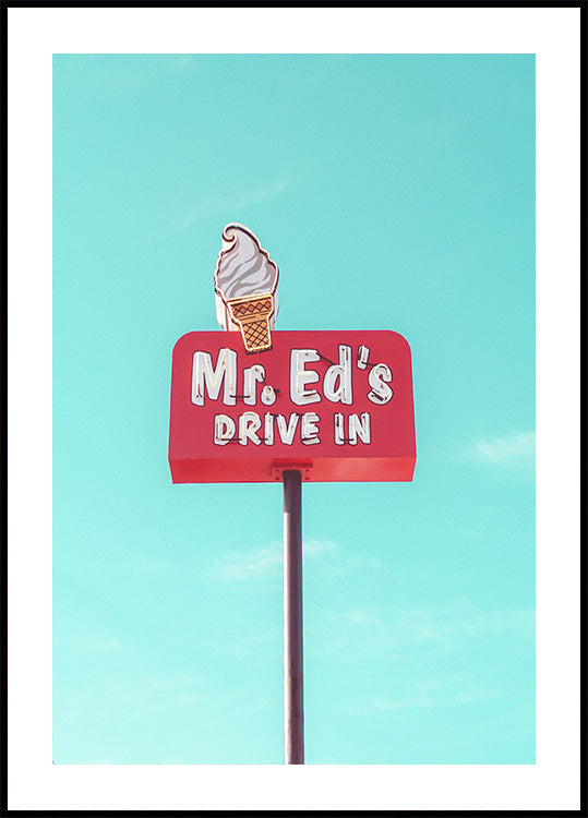 Mr. Ed's Drive In Vintage Sign in Urbana, Missouri, USA (NEW) - Posterbox