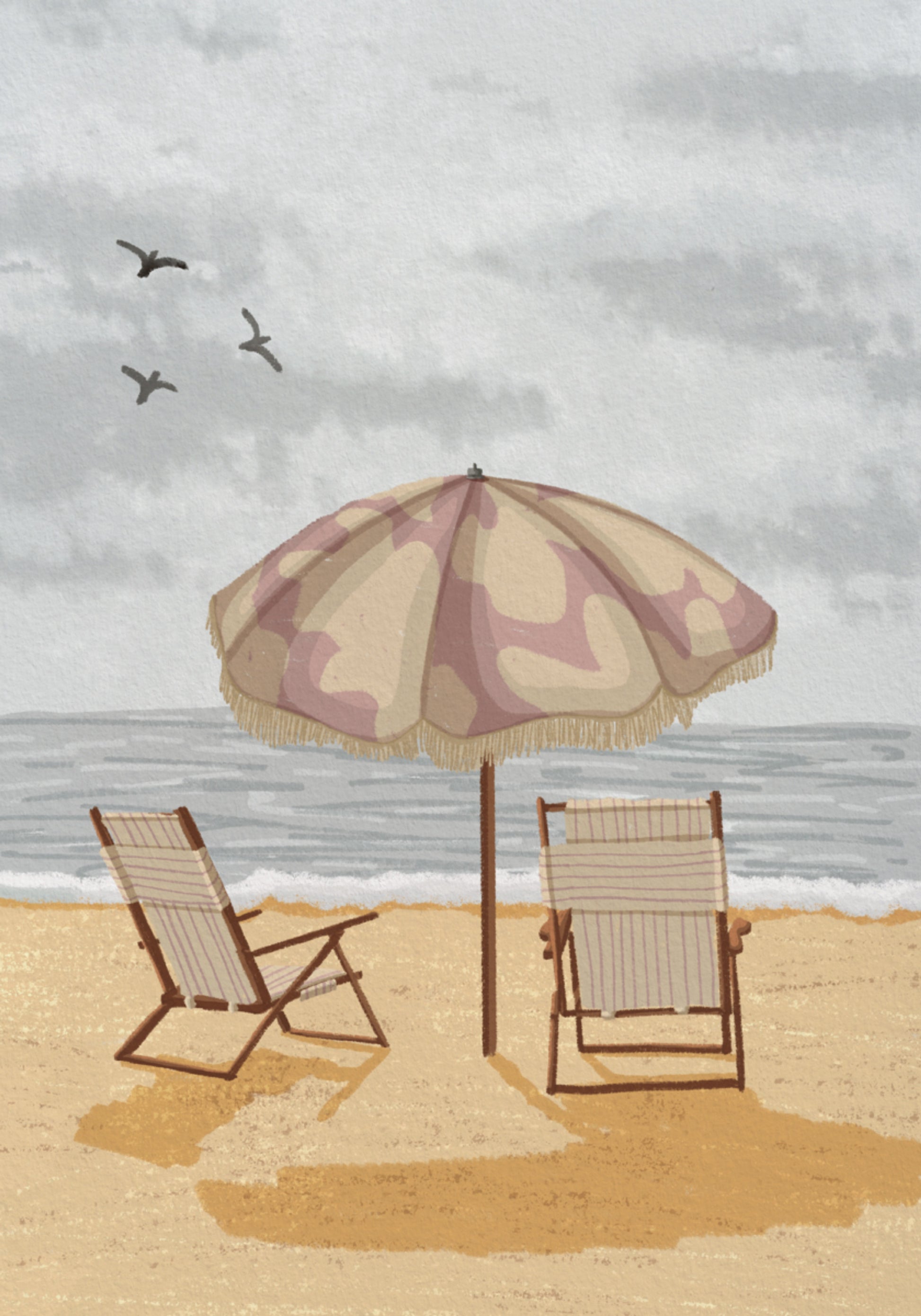 Sonnenschirmstühle am Meer