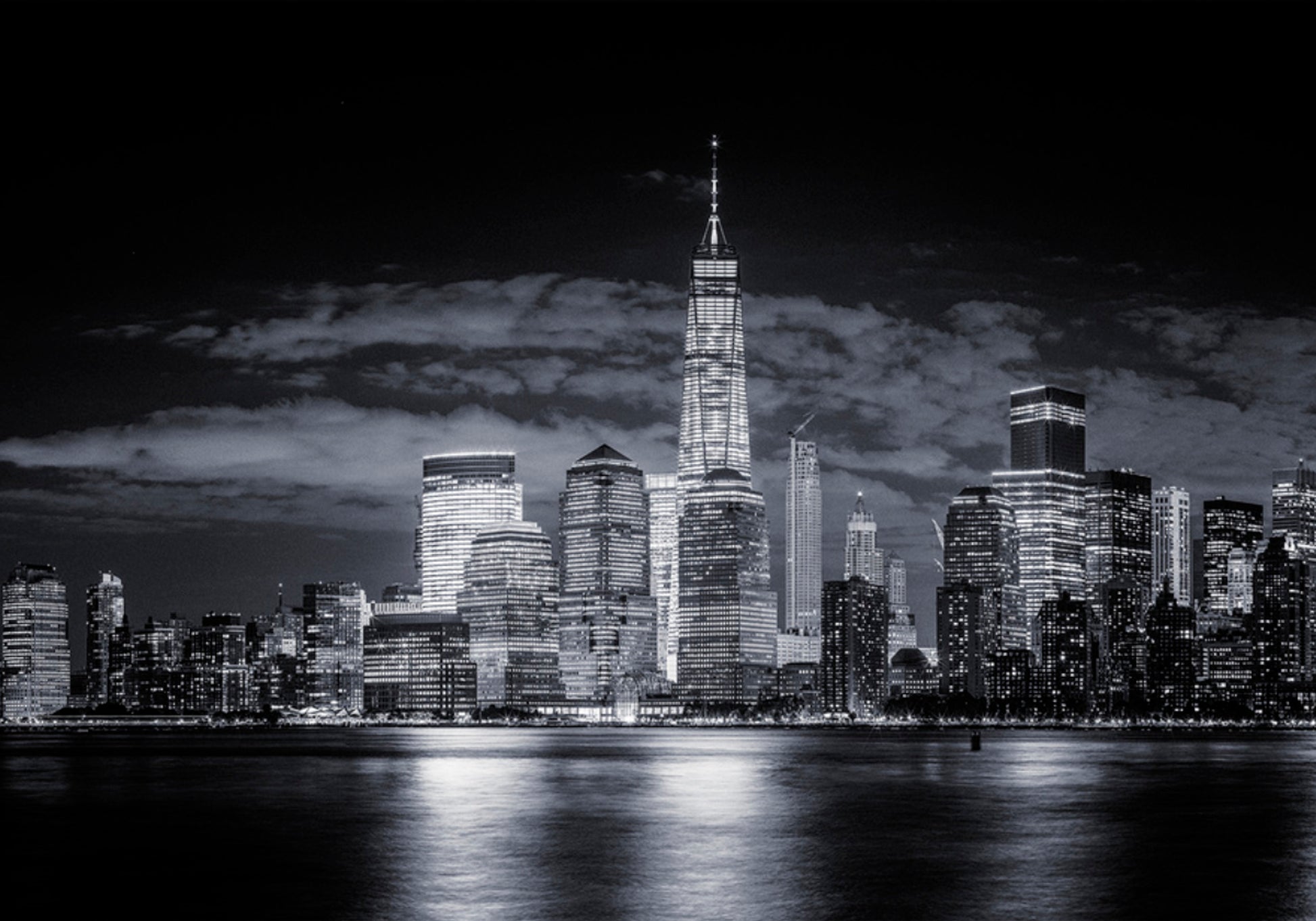 Nachtskyline von New York City