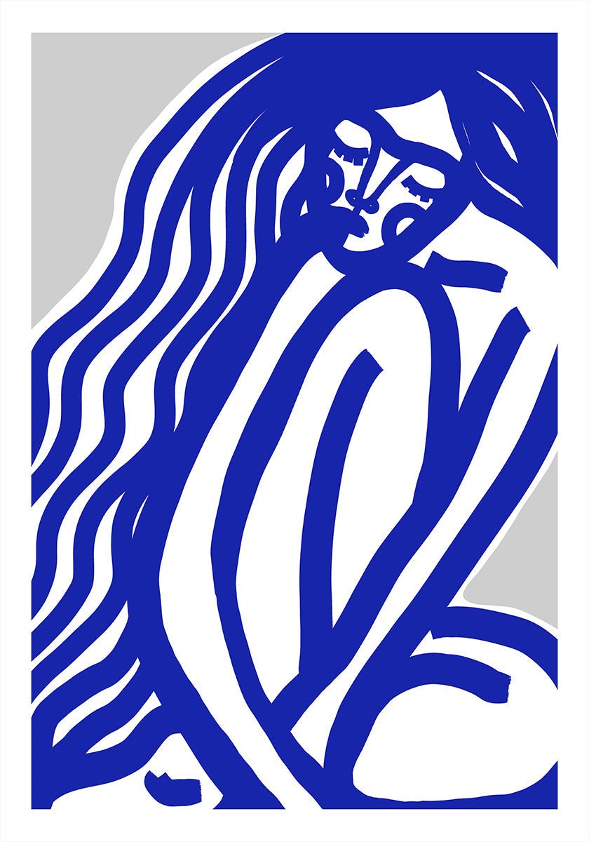 Blue Contours Plakat - Posterbox