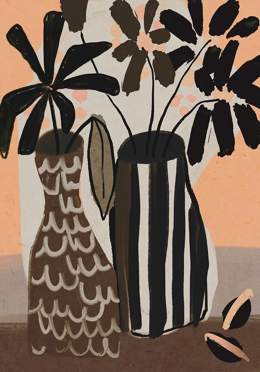 Striped Vases Bloom - Posterbox