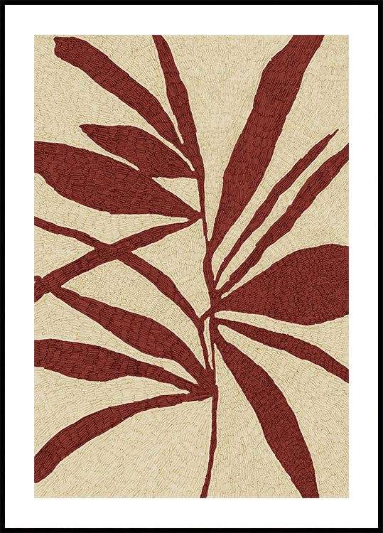 Red Leaf Silhouette Plakat - Posterbox