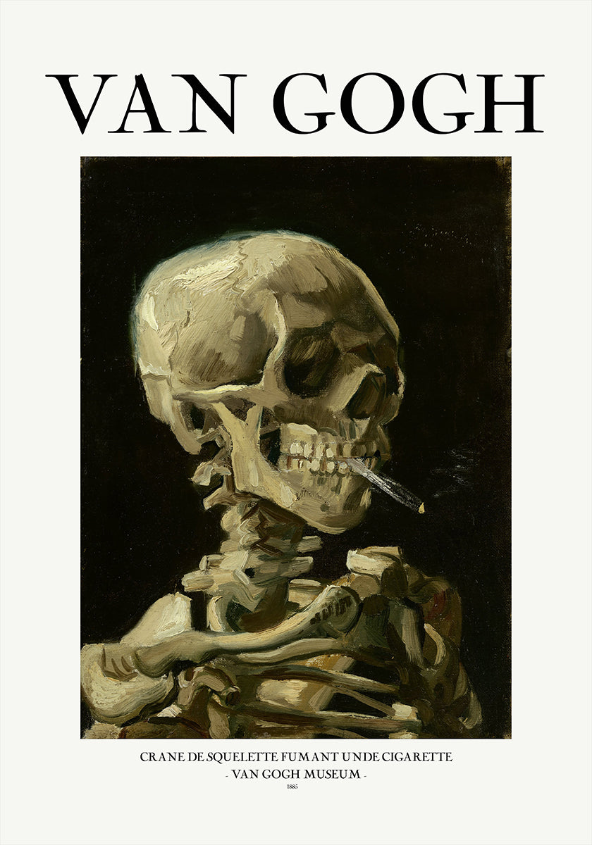 Head of a skeleton with a burning cigarette Plakat - Posterbox
