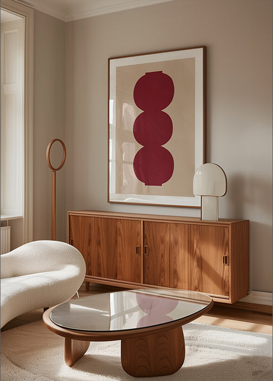 Crimson symmetrical Shapes Plakat - Posterbox