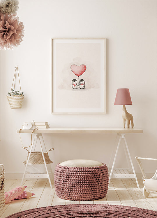 Penguin in Love Plakat - Posterbox
