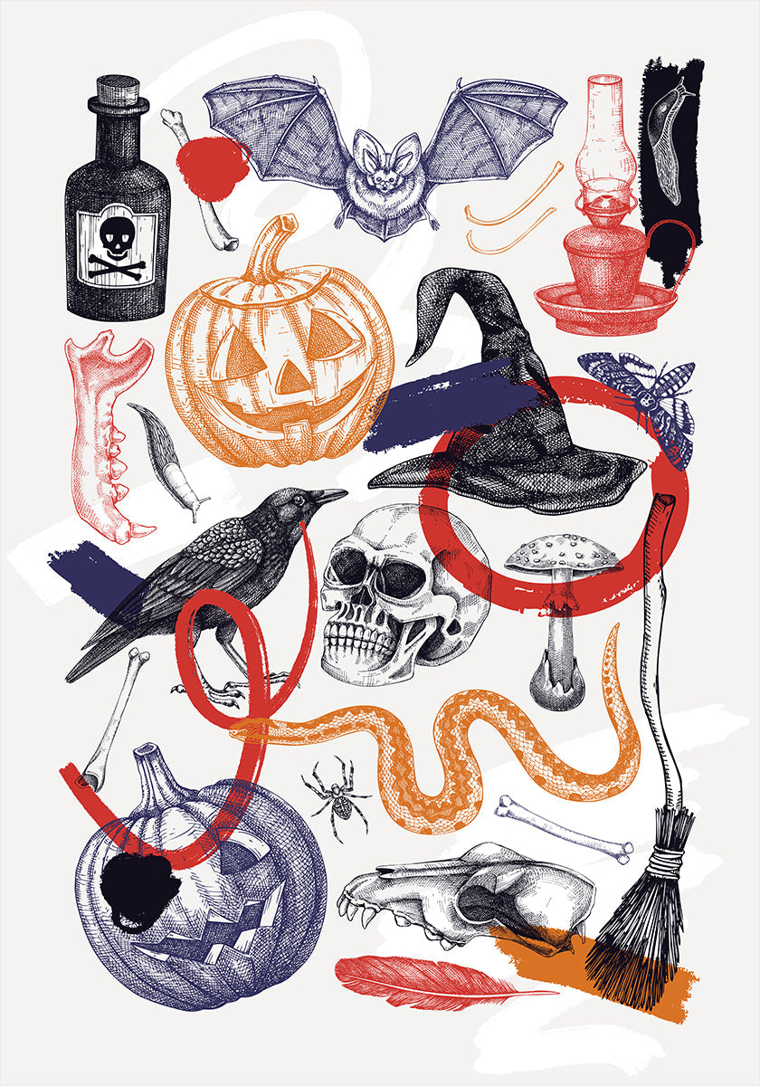 Halloween Collage Art Plakat - Posterbox